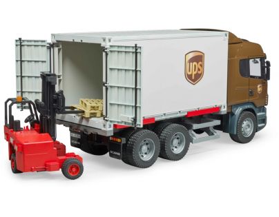 Bruder 3581 Scania R UPS logistik s vysokozdvihem 1:16