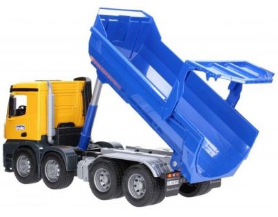 Bruder 3623 Mercedes Benz sklápěcí s automatickou zadní stěnou modrý návěs 1:16