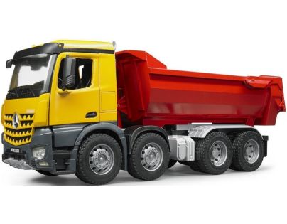Bruder 3623 Mercedes Benz sklápěcí s automatickou zadní stěnou červený návěs