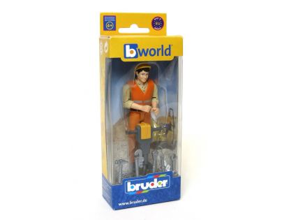 Bruder 60020 Bworld Figurka stavební dělník s příslušenstvím