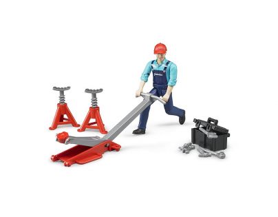Bruder 62100 Bworld Figurka mechanik opravář s příslušenstvím