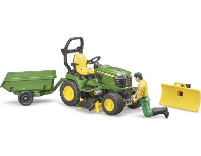 Bruder 62104 Zahradní traktůrek J.Deere s příslušenstvím a figurkou 1:16