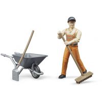 Bruder 62130 Figurka komunální pracovník s kolečkem a nářadím - Poškozený obal 3