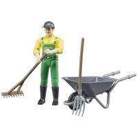 Bruder 62610 Figurka Zemědělec s kolečkem a nářadím - Poškozený obal 3