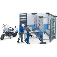 Bruder 62732 Policejní stanice s motorkou a figurkami 1:16 2