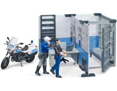 Bruder 62732 Policejní stanice s motorkou a figurkami 1:16