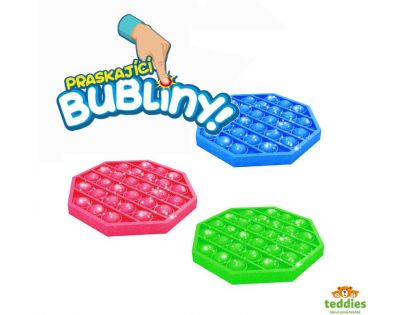Bubble Pop It Praskající bubliny s glitry antistresová společenská hra růžová