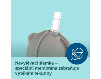 Canpol babies Nevylévací hrneček se slámkou a závažím Exotic Animals 270 ml žlutý