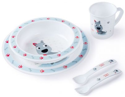 Canpol babies Plastová sada s příborem Cute Animals pejsek