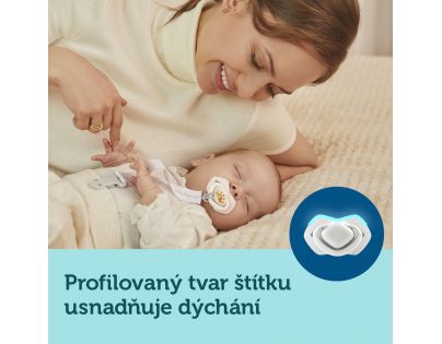 Canpol babies Set symetrických silikonových dudlíků Light touch 0 - 6 m Royal Baby růžový