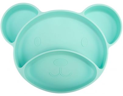 Canpol babies Silikonový dělený talíř s přísavkou medvídek tyrkysový