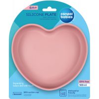 Canpol babies Silikonový talíř s přísavkou srdce růžový 3