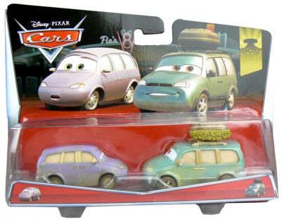 Mattel Cars 2 Autíčka 2ks - Mini a dodávka v poušti