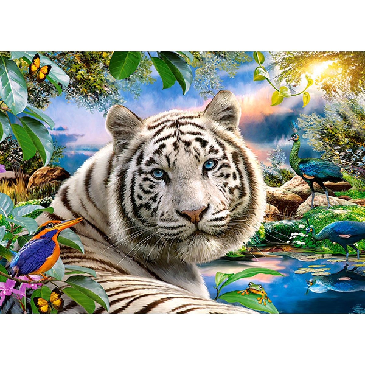 Castorland Puzzle 180 dílků Bílý tygr za soumraku