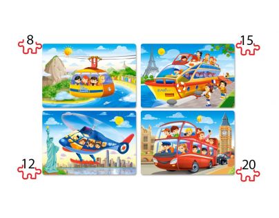 Castorland Puzzle 4 v 1 Cestování po světě