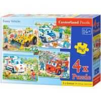 Castorland Puzzle 4 v 1 Veselá vozidla 55 dílků 2