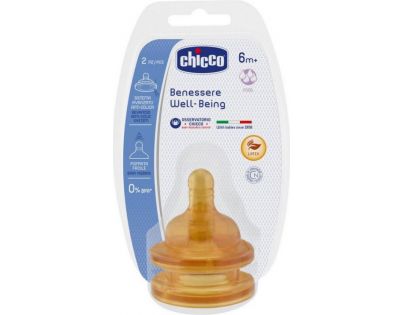 Chicco Dudlík na láhev fyziologický kaučukový Hvězdicový průtok 2 ks