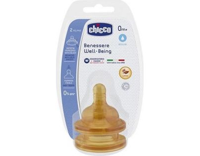 Chicco Dudlík na láhev fyziologický kaučukový Normální průtok 2 ks