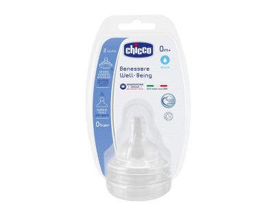 Chicco Dudlík na láhev fyziologický silikonový Normální průtok 2 ks
