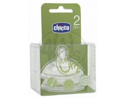 CHICCO 60074 Dudlík silikon Step Up silikon, 1 dírka 2m+, 2ks