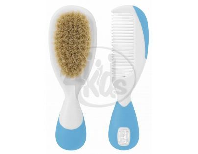 CHICCO 66003.32 Hřeben a kartáč přírodní modrý