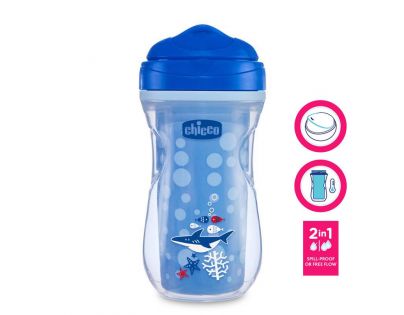 Chicco Hrneček Active termo s tvrdým pítkem 200 ml modrý žralok