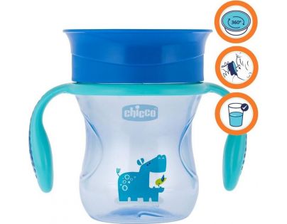 Chicco Hrneček Perfect 360 s držadly 200 ml modrý 12 m+