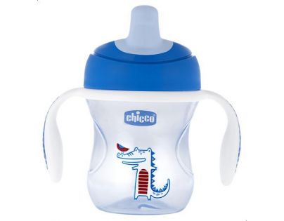 Chicco Hrneček Trénujeme s držadly 200 ml modrý