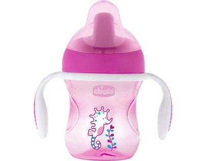 Chicco Hrneček Trénujeme s držadly 200 ml růžový
