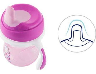 Chicco Hrneček Trénujeme s držadly 200 ml růžový