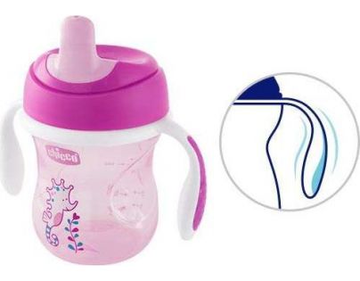 Chicco Hrneček Trénujeme s držadly 200 ml růžový