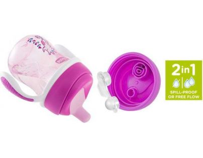 Chicco Hrneček Trénujeme s držadly 200 ml růžový