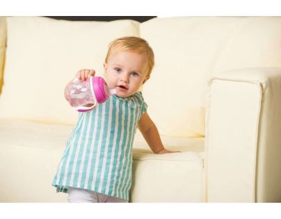 Chicco Hrneček Trénujeme s držadly 200 ml růžový
