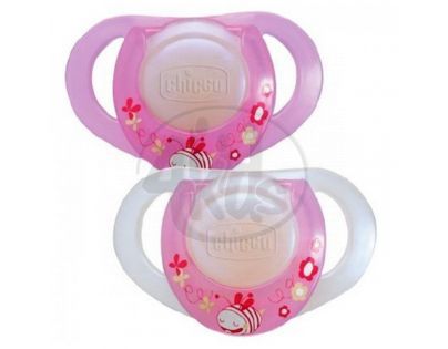 CHICCO 01748 Šidítko kaučuk 0+, RŮŽOVÉ, 2 ks
