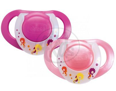 CHICCO 01753 Šidítko kaučuk 4m+ RŮŽOVÉ 2 ks