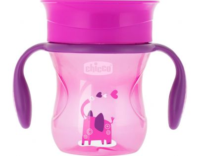Chicco Jídelní set talíř, příbor a hrnek růžový