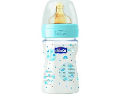 Chicco Láhev bez BPA Well-Being kaučukový dudlík normální 150 ml modrý