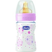 Chicco Láhev bez BPA Well-Being kaučukový dudlík normální 150 ml Růžová Chicco Láhev bez BPA Well-Being kaučukový dudlík normální 150 ml Růžová