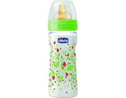 Chicco Láhev Well-Being 250 ml kaučukový dudlík střední zelená