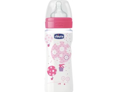 Chicco Láhev Well-Being silikonový dudlík rychlý 330 ml