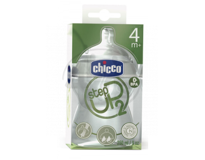 CHICCO 60071.10 Láhev plast 250 ml, silik.d., 4+