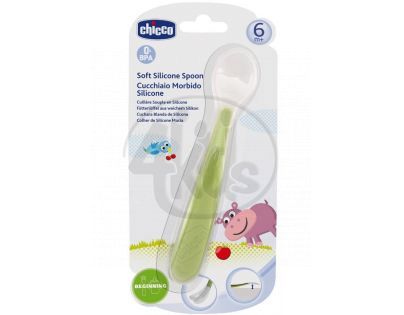 CHICCO 06828.50 Lžička silikon Soft 6+ ZELENÁ