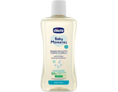 Chicco Šampon jemný na vlasy a tělo Baby Moments 92 procent přírodních složek 200 ml