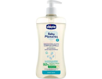 Chicco Baby Moments Šampon jemný na vlasy a tělo s dávkovačem 500 ml