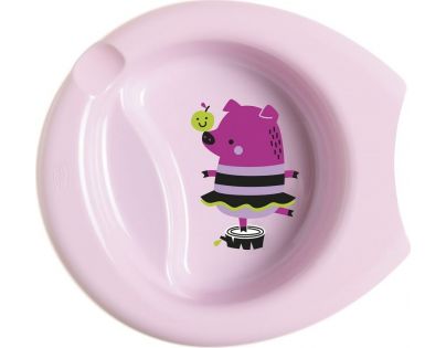 Chicco Set jídelní - talíř, lžička, sklenka - růžový
