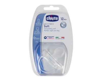 Chicco Šidítko Physio Soft celosilikónové 12 m+ bílý