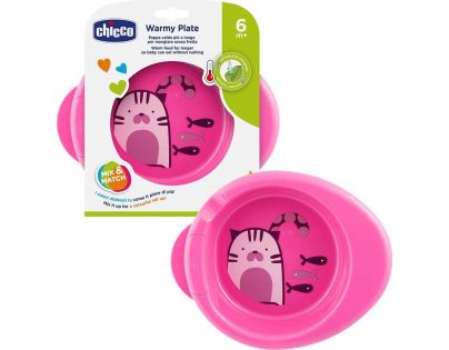 Chicco Talíř Warmy růžový