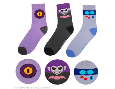 Cinereplicas Brawl Stars set ponožek (8-Bit, Rico & Mortis)