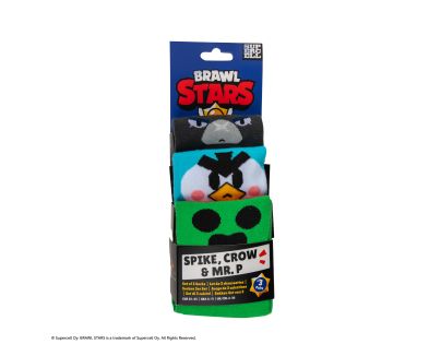 Cinereplicas Brawl Stars set ponožek (Spike, Crow & Mr. P)