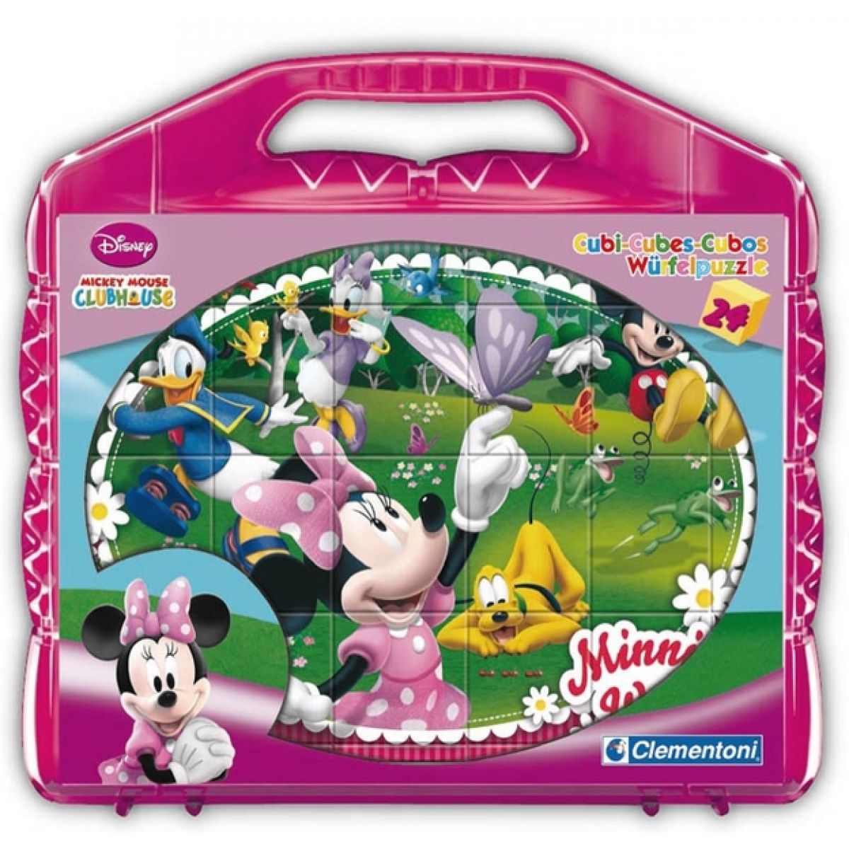 Clementoni 42416 - Kostky Kufřík (24 kostek) - Mickey Mouse
